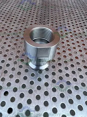 NEW CHEMGLASS TH-0707-022LP STAINLESS STEEL ADAPTER 1" BEADED PIPE TO 1" NPT FEMALE