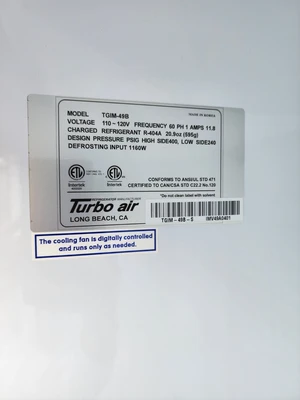 NEW Turbo Air TGIM-49B