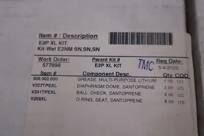 Versa-Matic E2P XL Kit Kit-Wet E2NM SN, SN, SN STOCK 5209CC