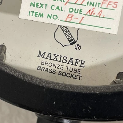 Ashcroft Maxisafe 0-15 PSI 15 In.Hg Vacuum Gauge 6" Dial 1/4" Nice Heavy Duty
