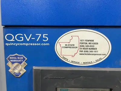 Used 2013 QUINCY COMPRESSOR QGV75 Rotary Screw & Sliding Vane Air Compressors Ohio US | HGR 24 #1482243