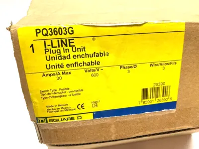 USED SQUARE D I-LINE FUSIBLE BUSWAY PLUG-IN UNIT 3-PHASE 30A 600V