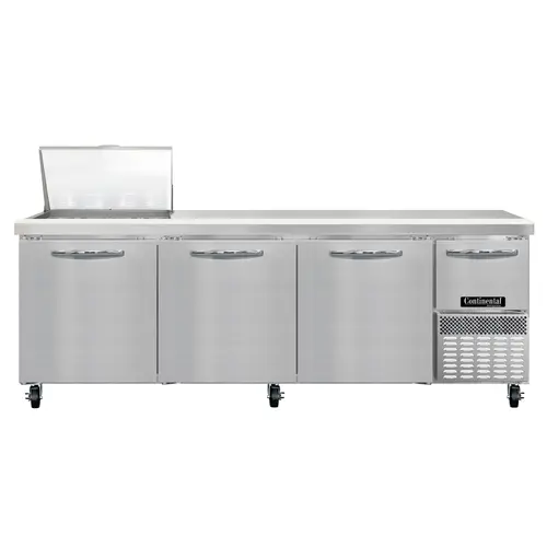 Continental RA93N12M 93" Pizza Prep Table W/ Refrigerated Base, 115v