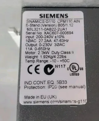 USED Siemens 6SL3211-0AB22-2UA1 | SINAMICS G110