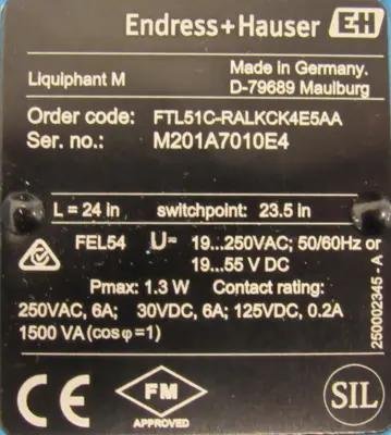 NEW ENDRESS HAUSER FTL51C-RALKCK4E5AA LEVEL SWITCH FTL51CRALKCK4E5AA