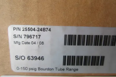 NEW 3D INSTRUMENTS 25504-24B74 PROCESS GAUGE 2550424B74