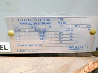 Used GE VB 7.2-500-3 Circuit Breakers Ohio US | Equipment Recovery Corp. #1330893