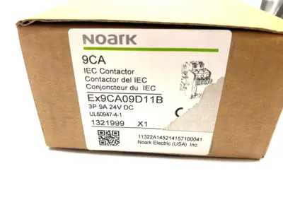 Ex9CA09D11B,1321999 | Noark Ex9CA09D11B Safety IEC Contactor 3-Pole 9A 24VDC 1321999 - New