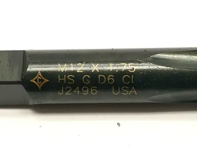 95734, M12-1.75 D6 BOTT 4FL 3T | Cleveland 95734 M12-1.75 D6 3T Straight 4-Flute Bottoming Hand Tap PACK OF 5 - New Other