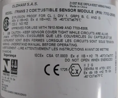 NEW INDUSTRIAL SCIENTIFIC 7702-2606 GAS MONITOR 7703-6306 77022606