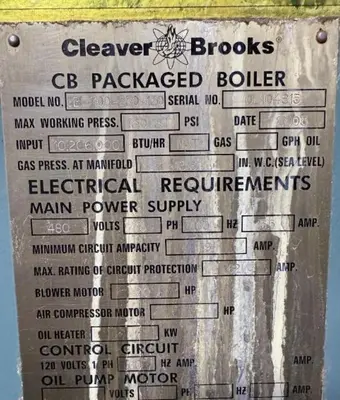 USED 2005 CLEAVER BROOKS CB 700-250-150