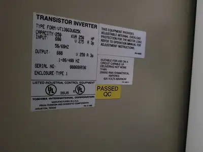 Used TOSHIBA VT130G3U625K Switchgears British Columbia CA | Lenmark #239534