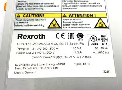 USED REXROTH INDRADRIVE CS COMPACT CONVERTER DRIVE HIGH OVERLOAD CAPACITY