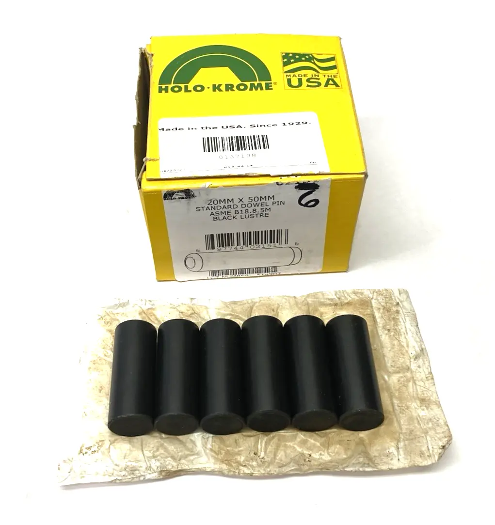 New | in-Stock HOLO-KROME Standard Dowel Pin 20mm x 50mm ASME B18.8.5M BOX OF 6 Misc Fasteners Michigan US | Maverick Industrial Sales #1391678