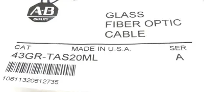 NEW ALLEN BRADLEY 43GR-TAS20ML GLASS FIBER OPTIC CABLE 43GRTAS20ML SER A