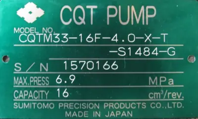 NEW CQT PUMP CQTM33-16F-4.0-X-T-S1484-G PUMP 200-230V CQTM33-16F-4.0-2-T-S1484-G