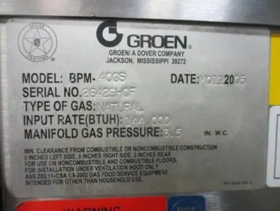 Used GROEN BPM40GS Gas Cooking Equipment British Columbia CA | Surrey Food Equipment #1495253