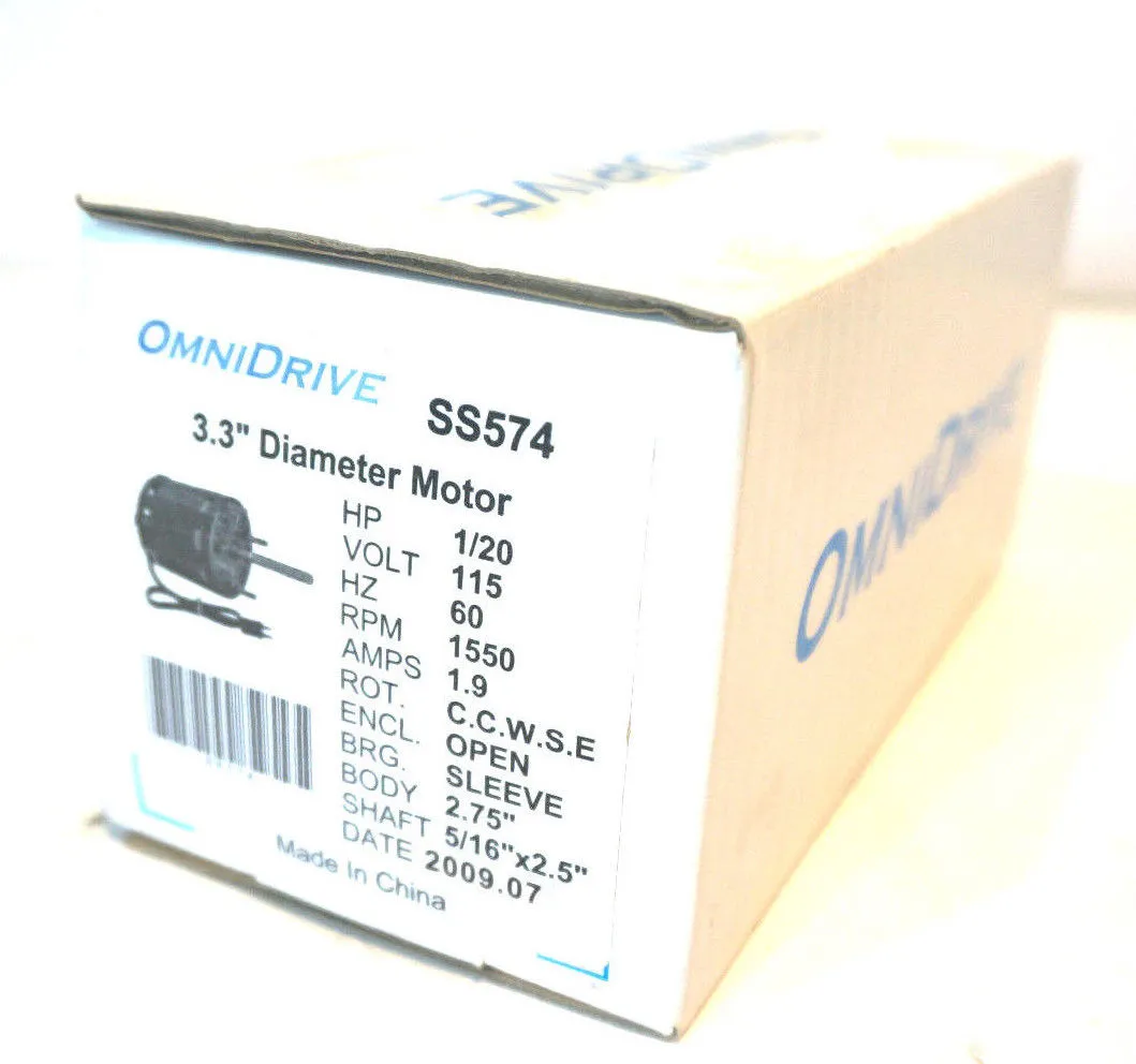 NEW OMNIDRIVE SS574 3.3" DIAMETER MOTOR 1550 R.P.M.
