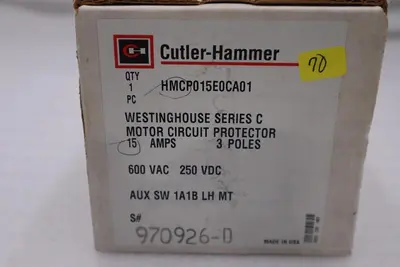 EATON CUTLER HAMMER HMCP015E0CA01 (BRAND NEW) BREAKER WESTINGHOUSE STOCK 1825B