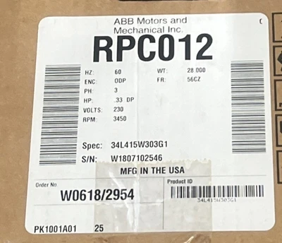 NEW Baldor Baldor RPC012