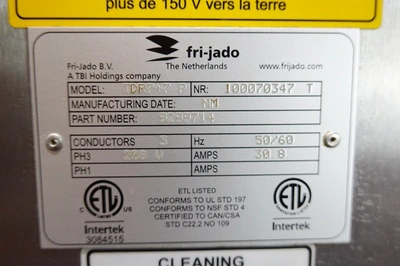 FRI-JADO ELECTRIC SINGLE STACK ROTISSERIE MODEL TDR7+P (CAPACITY OF 40 CHICKENS)
