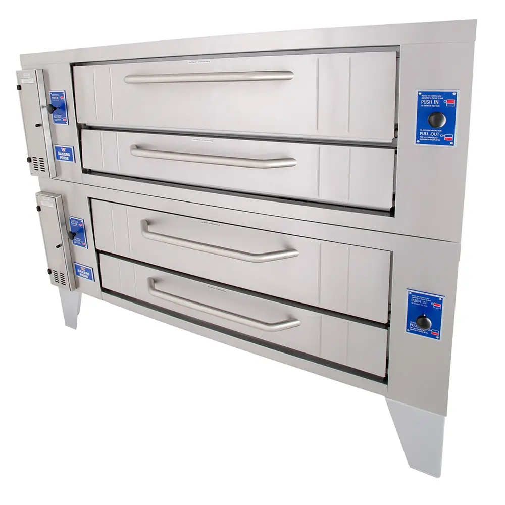 Bakers Pride Y-602 Super Deck Floor Model Double Pizza Deck Oven - Natural Gas