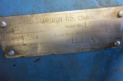 Westfalia SAMR 5036 Separator, 20 HP, 6400 RPM, Desludger