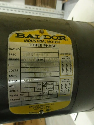 Pump w/ Baldor Spec 35K816-672 Motor 2HP 3450RPM 208-230/460V, FR: 145TC