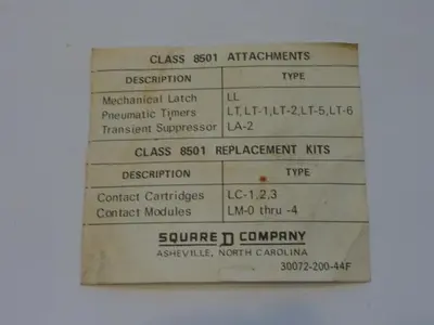 NEW SQUARE D 8501-L0-40