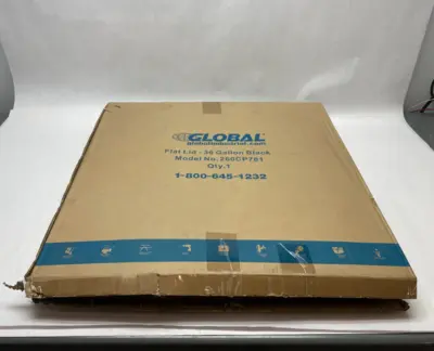 NEW GLOBAL INDUSTRIAL STEEL FLAT LID, BLACK, FOR 36GAL TRASH CAN