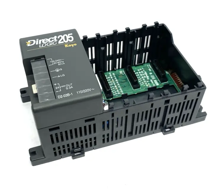 Used AUTOMATIONDIRECT DIRECTLOGIC DL205 I/O BASE, 3-SLOT, DIN RAIL /PANEL PLC Chassis Michigan US | Maverick Industrial Sales #1090422