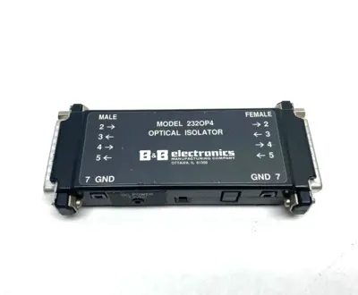 USED B&B ELECTRONICS OPTICAL ISOLATOR MALE TO FEMALE