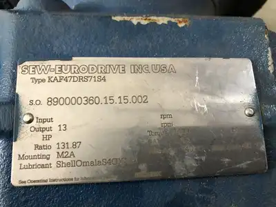 Sew-Eurodrive KAF47DRS71S4 0.50HP Gear Drive/Speed Reducer 13RPM 2.433in-lbs 3PH