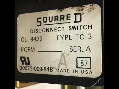 USED SQUARE D 9422-TC-3