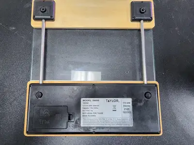 Used Taylor Used Taylor Digital Glass/Bamboo Household Kitchen Scale, 11 Pound Capacity, Natural Food Scales Illinois US | Falcon Restaurant Supply #1376583