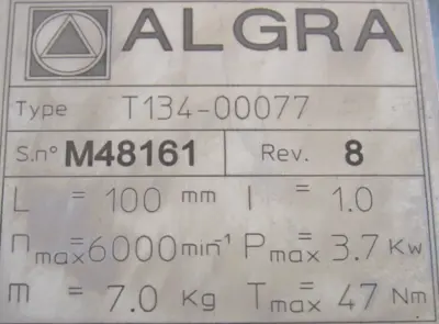 NEW ALGRA T134-00077 RIGHT ANGLE TOOL HOLDER T13400077