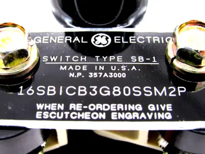 NEW GENERAL ELECTRIC 16SB1CB3G80SSM2P CONTROL SWITCH TYPE SB-1
