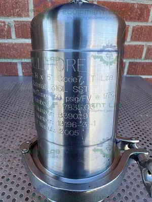 USED MILLIPORE 1R X 5"  STAINLESS STEEL CARTRIDGE FILTER HOUSING 150 PSIG/FV