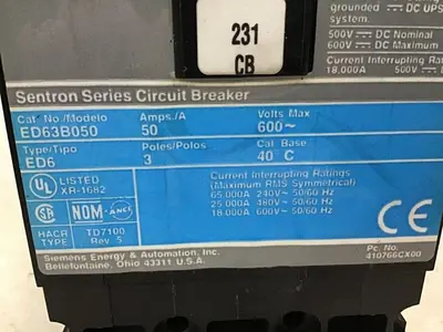 USED SIEMENS ED63B050