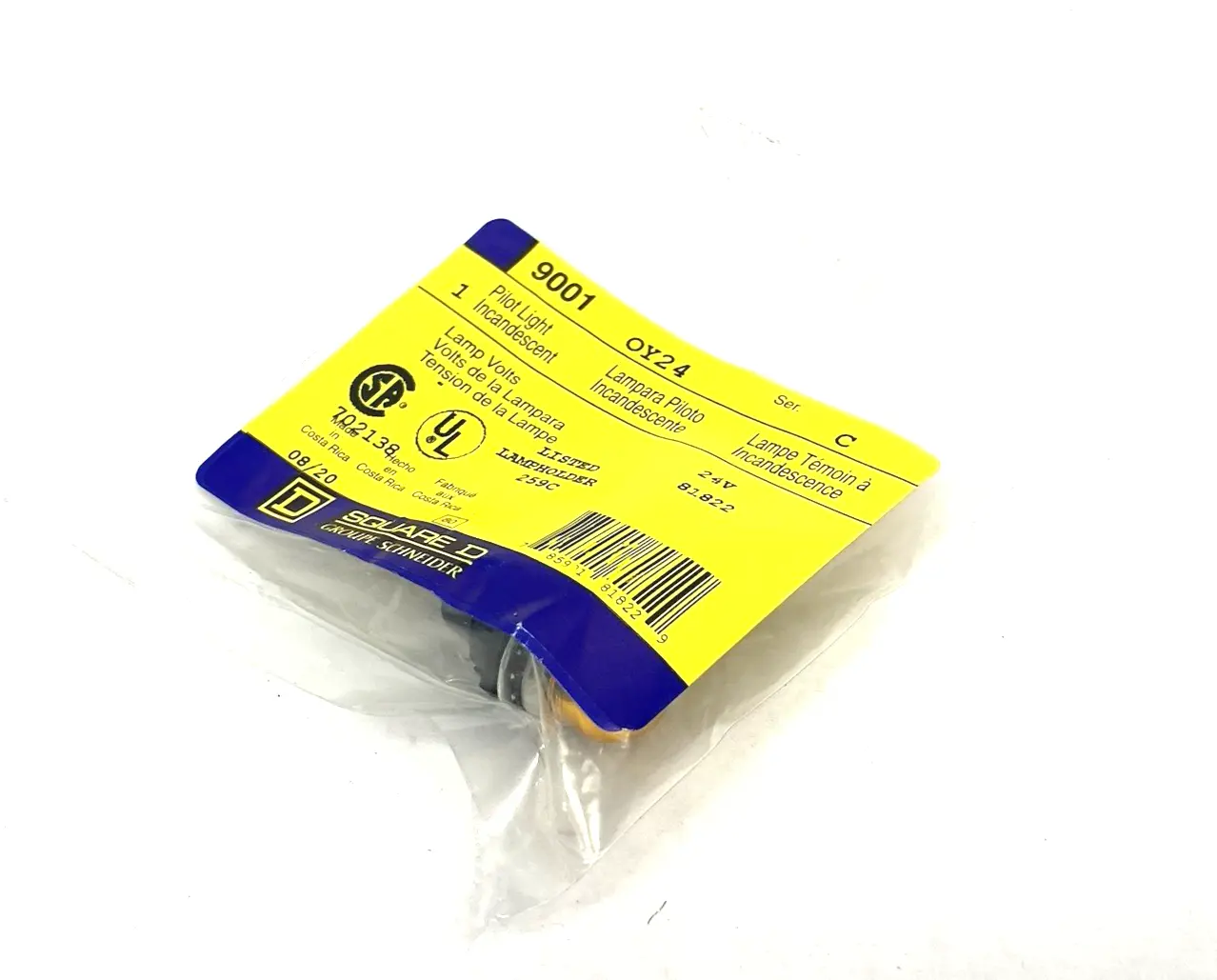 NEW SQUARE D YELLOW INCANDESCENT PILOT LIGHT TYPE O