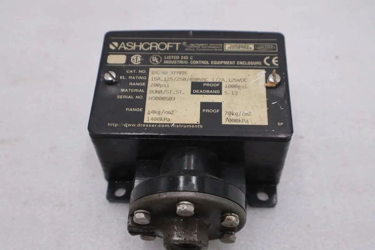 ASHCROFT PRESSURE SWITCH CAT #B424B XFMRN STOCK GF372
