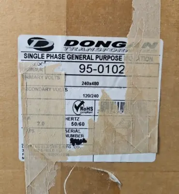 Dongan 95-0102 Single Phase General Purpose Transformer loc1E12