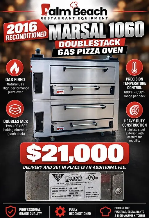 Used 2016 MARSAL SD-1060 Pizza Equipment Ohio US | Palm Beach Restaurant Equipment, LLC #1547518