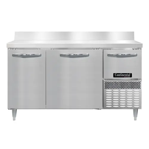 Continental DRA60NSSBS 60" Worktop Refrigerator W/ (3) Sections, 115v