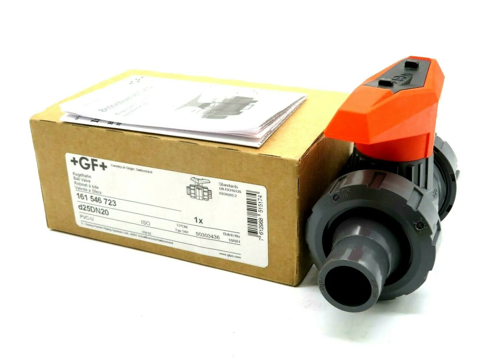 NEW GEORG FISCHER 161-546-723 VALVE PVC-U 546 D25DN20 161546723