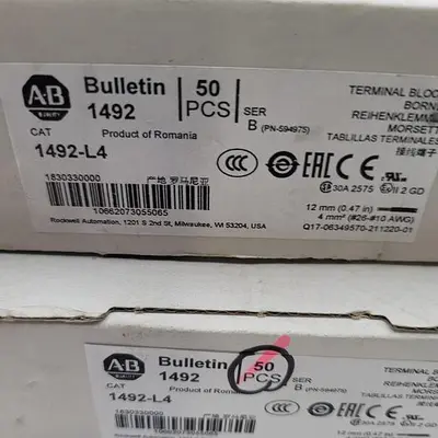 New | in-Stock ALLEN BRADLEY ALLEN BRADLEY 1492-L4 TERMINAL BLOCK *NEW* IN ORIGINAL BOX 2 FULL BOXES (100) Terminal Blocks | ND Industrial Surplus #1225920