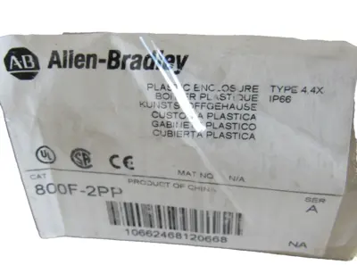 ALLEN BRADLEY 800F-2PP PLASTIC ENCLOSURE 800F2PP NEW, SURPLUS