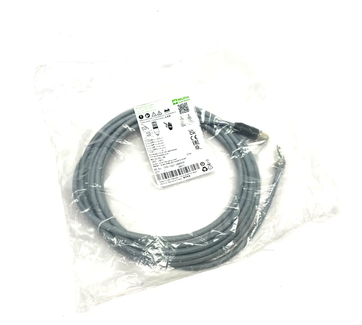 NEW MURRELEKTRONIK SINGLE ENDED M12 FEMALE CORDSET 0° A-COD.