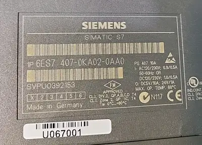 Siemens 6ES7407-0KA02-0AA0 Power Supply Loc3B40