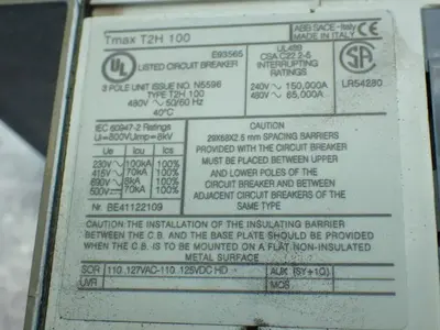 USED ABB TMAX T2H 100